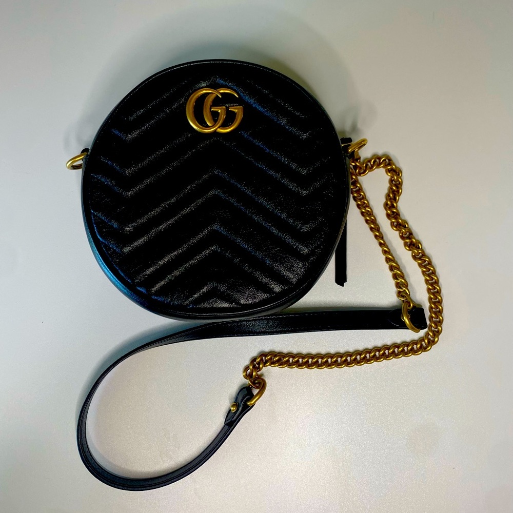 Gucci marmont black round bag